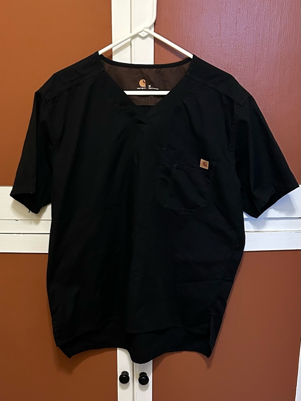 Carhartt Unisex short-sleeve V-neck ripstop scrub utility top Black Size M